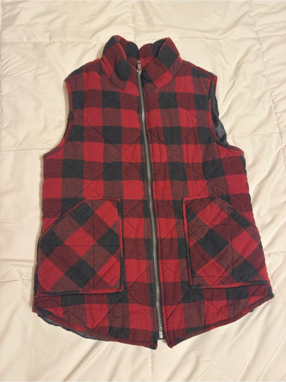 Women’s Red/Black Buffalo Plaid Quilted Vest